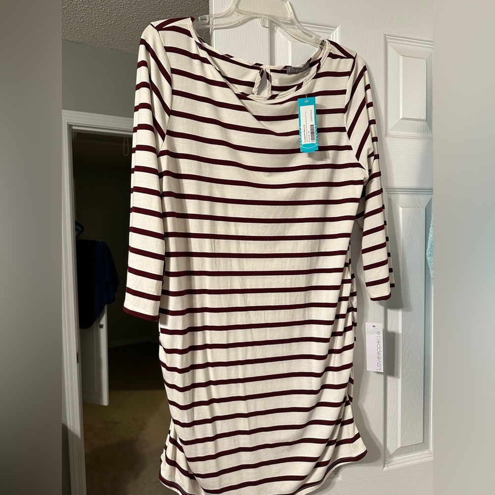 Loveappella Charlote Maternity Ruched Side Knit Top